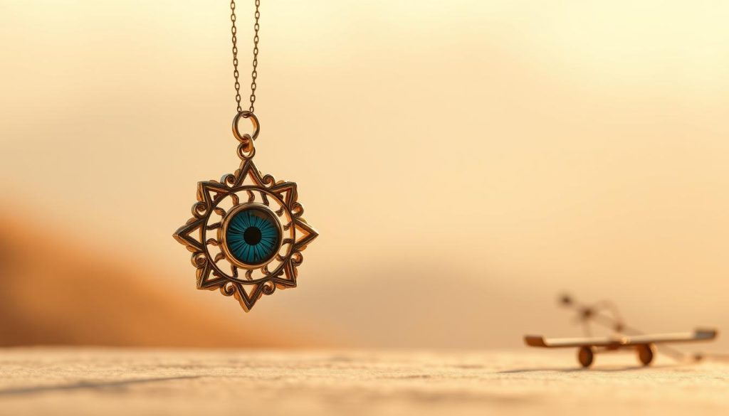A tranquil scene of a Turkish eye-shaped pendant against a soft, diffused background. The pendant is the focal point, capturing the viewer's attention with its intricate design and captivating gaze. The lighting is warm and natural, creating a soothing, inviting atmosphere. The pendant is positioned in the foreground, while the background blurs into a hazy, pastel-hued landscape, evoking a sense of calm and relaxation. The overall composition is balanced and harmonious, drawing the eye to the pendant's alluring form and imbuing the image with a serene, contemplative mood. A tranquil scene of a Turkish eye-shaped pendant against a soft, diffused background. The pendant is the focal point, capturing the viewer's attention with its intricate design and captivating gaze. The lighting is warm and natural, creating a soothing, inviting atmosphere. The pendant is positioned in the foreground, while the background blurs into a hazy, pastel-hued landscape, evoking a sense of calm and relaxation. The overall composition is balanced and harmonious, drawing the eye to the pendant's alluring form and imbuing the image with a serene, contemplative mood.