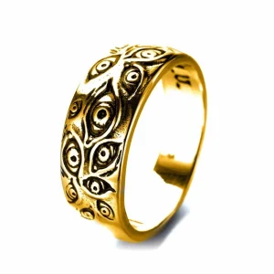 Anillo ojo turco vintage gótico minimalista unisex color dorado