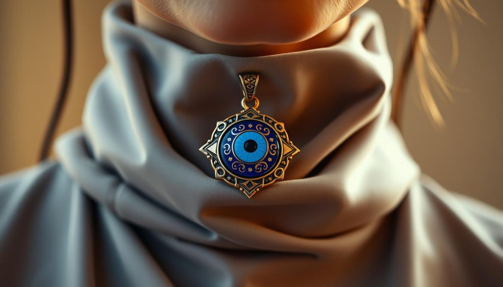 collar ojo turco azul