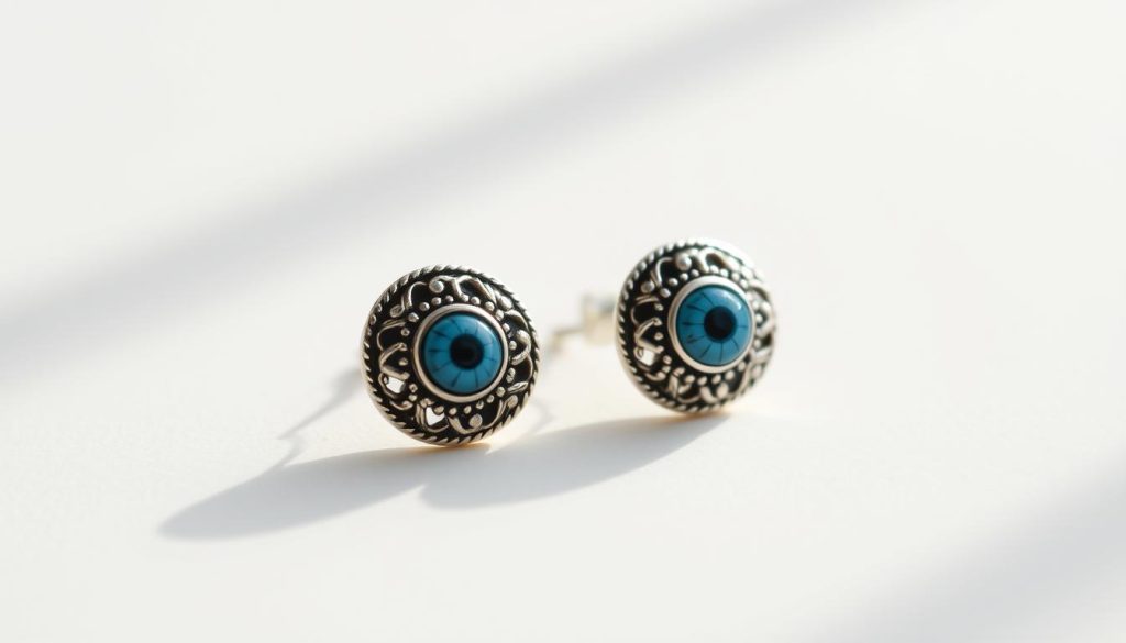 pendientes de botón ojo turco