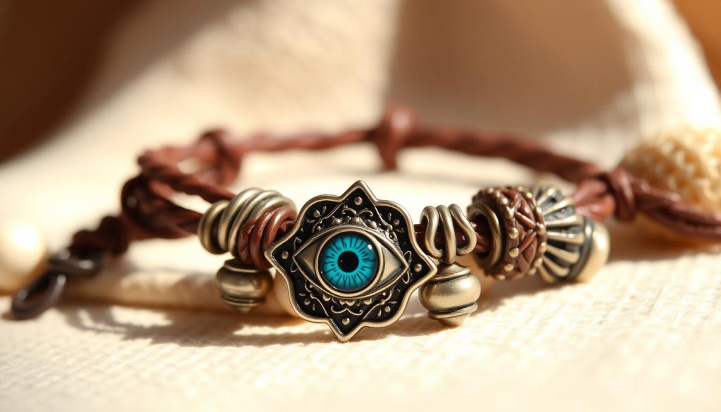 pulsera con charm ojo turco